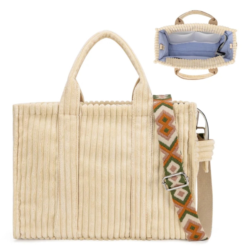 Women'S Work Bags Tote - Sac fourre-tout en velours côtelé pour