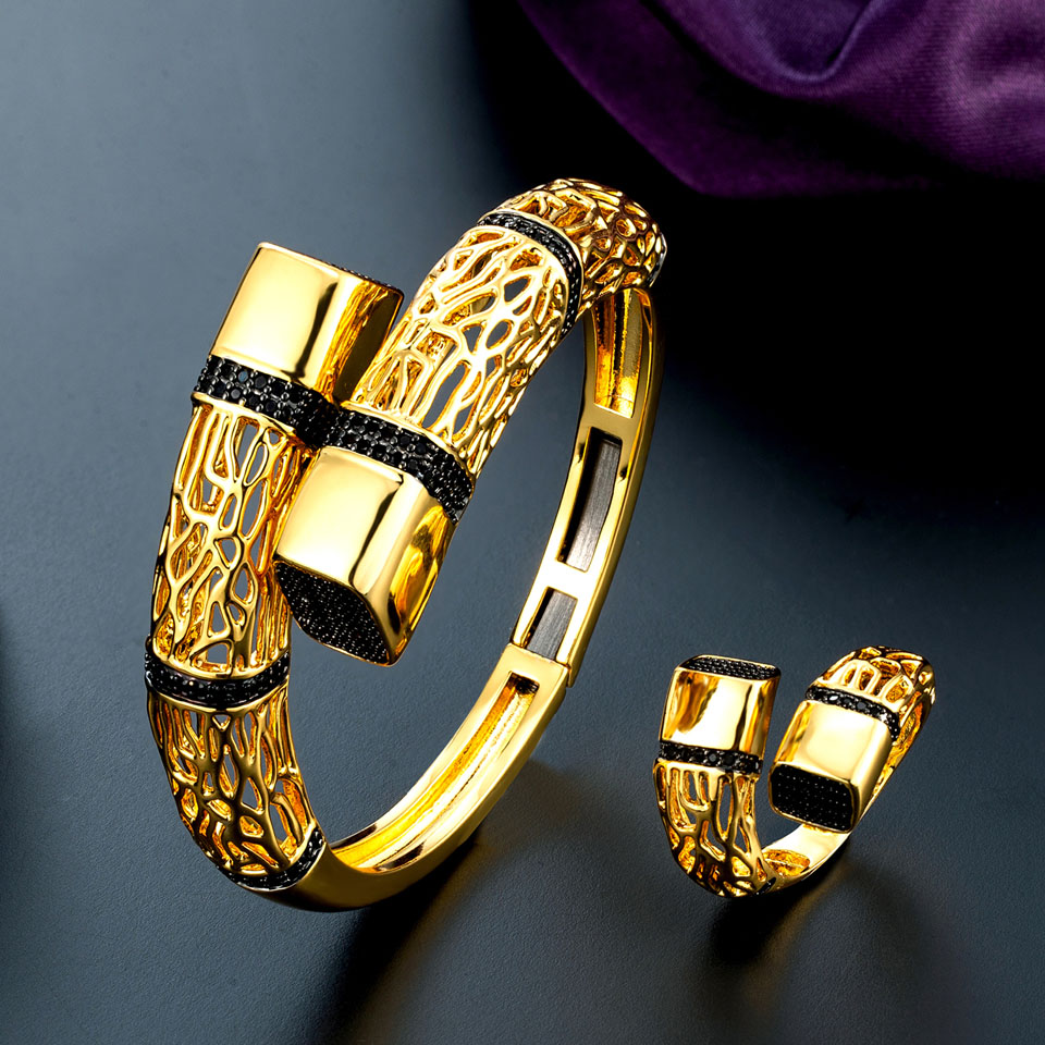 Women Bags Dubai - Zlxgirl-Bracelet en or Dubai avec bague