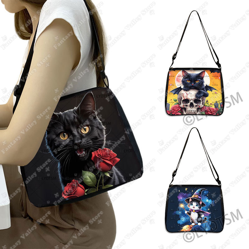 Women Bags Rack - Sac à bandoulière imprimé chat magique