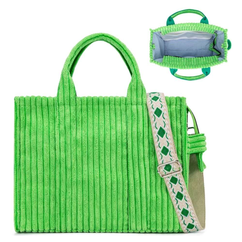 Sac fourre-tout en velours côt - Women'S Work Bags Tote avis et prix