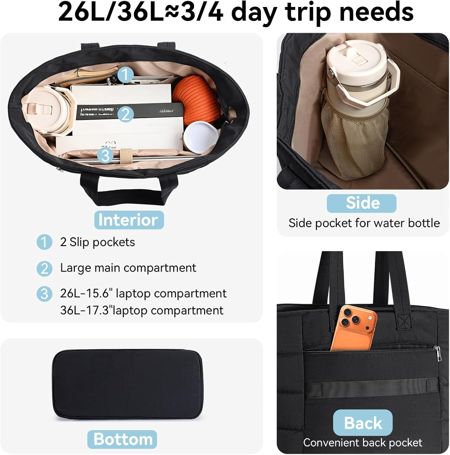 Sac fourre-tout matelassé pour - Women'S Work Bags Tote avis et prix