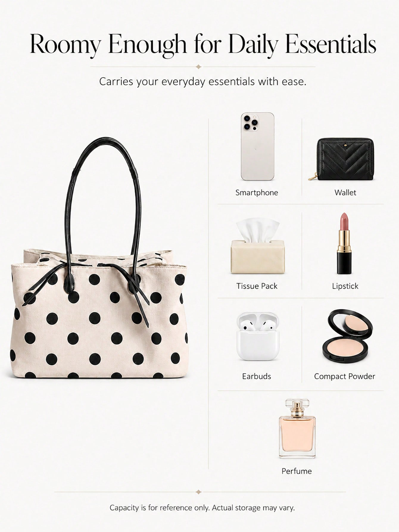 Sac fourre-tout en lin à pois  - Women'S Work Bags Tote avis et prix